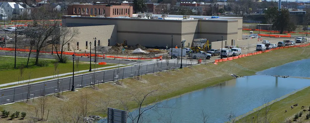 Building under development near water